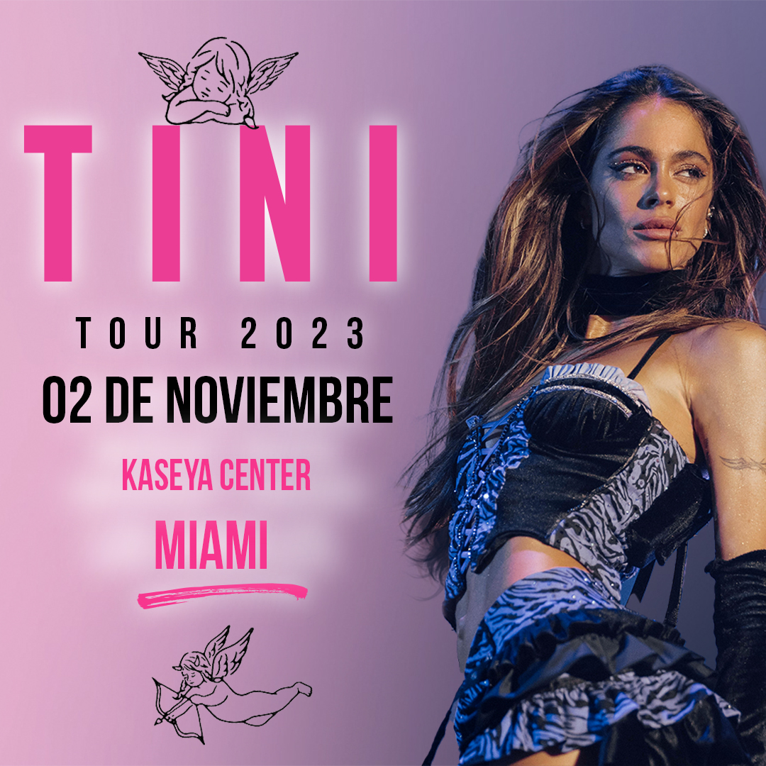 KaseyaCenter's tweet photo. Access presale tickets TOMORROW at 7pm to see Tini on November 2nd. Use code ‘MIATINI’ – https://t.co/hQAAgXGi0N https://t.co/4coOXZUvEm