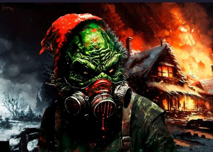 DaKenny_TFH's tweet photo. What about this stunning piece BY @HazmatArts from his new collection Hazheroes &amp; Villains 
 
really like this one because it's just right! The snow and the house on fire he's looking back to! 🔥🚀🤯

#hedera #Hbar #HAZMAT #NFTartist #creative https://t.co/adiA9UsIkW