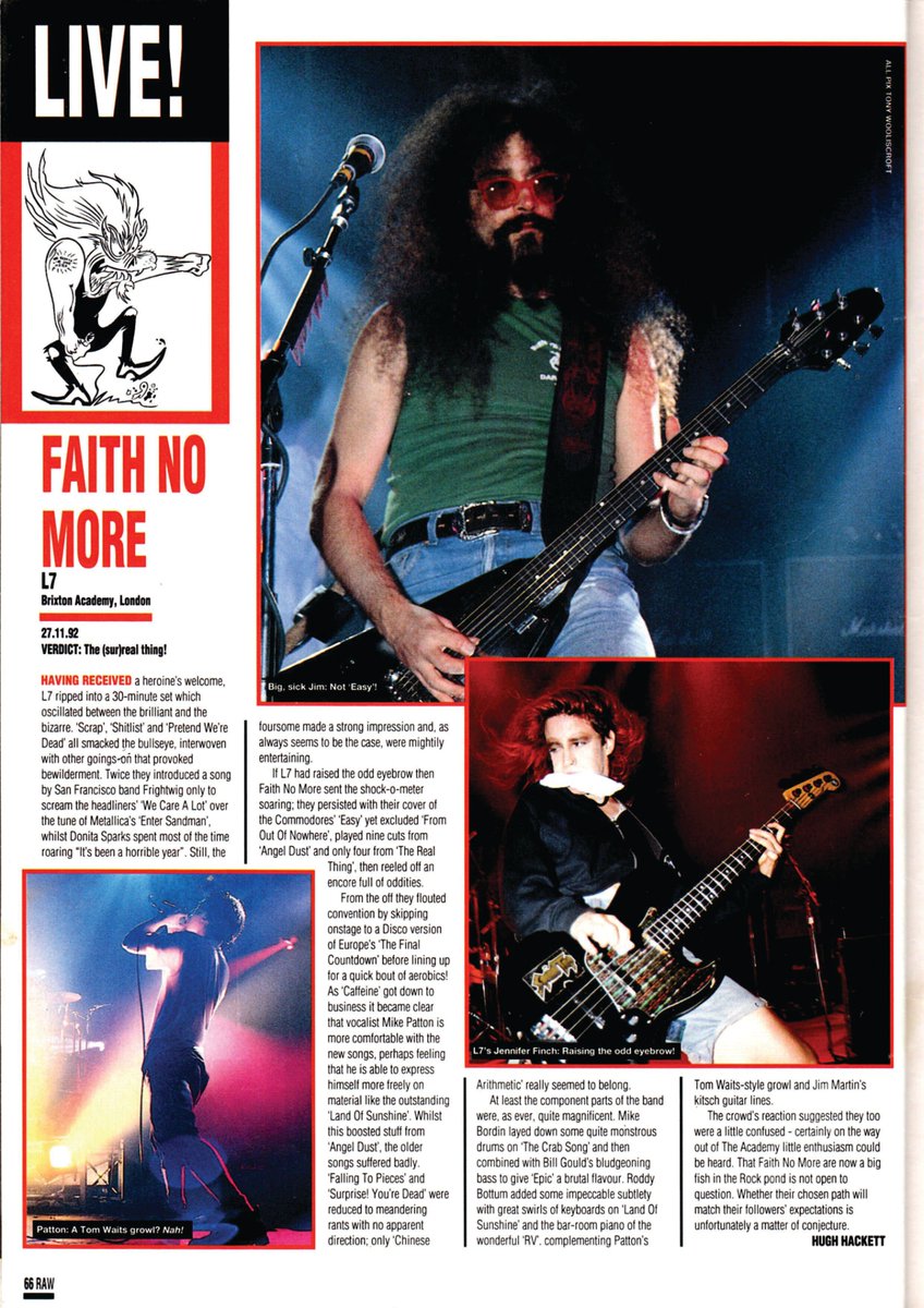 RAW magazine, December 1992. 
#faithnomore #l7theband