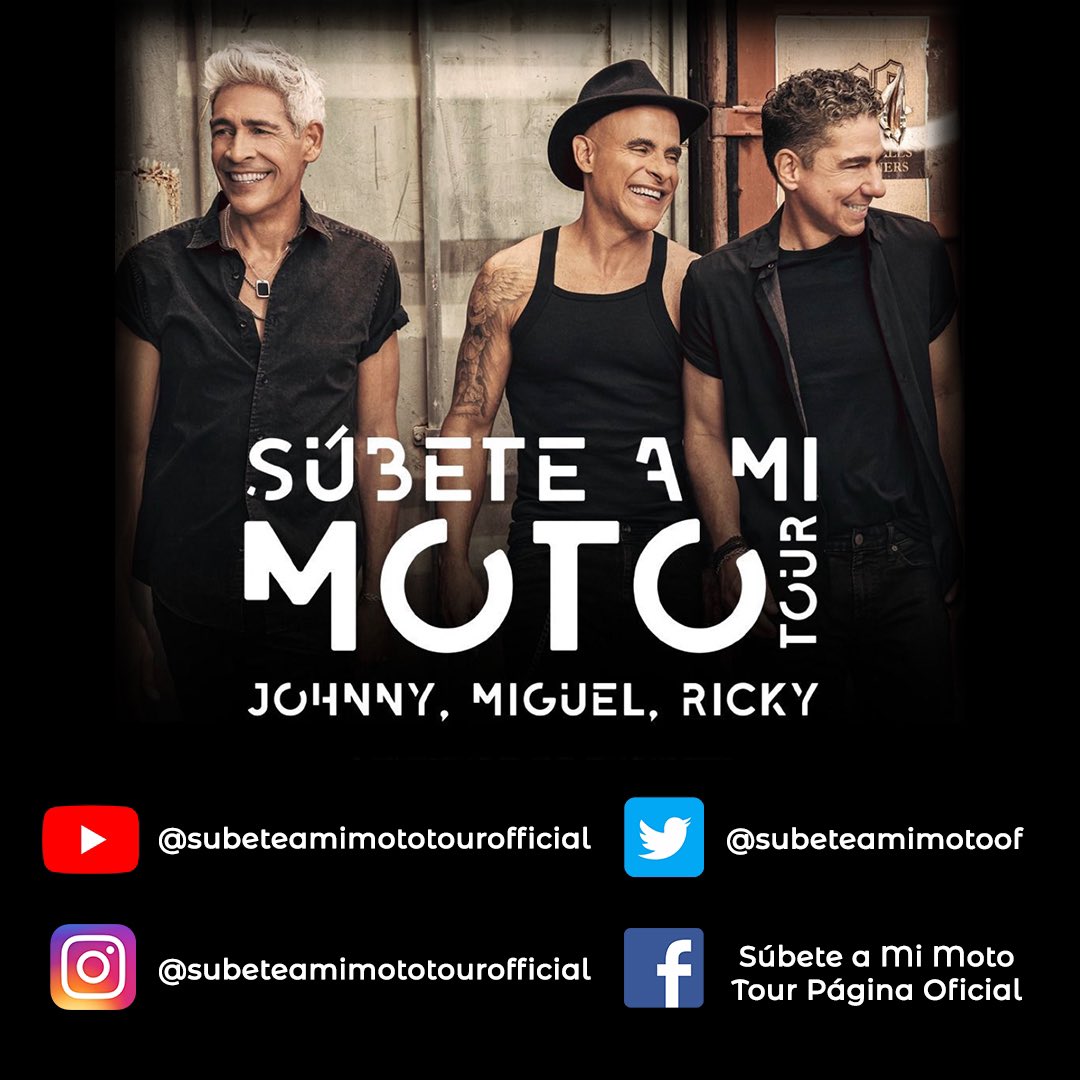 mjrtourofficial's tweet photo. Estas son las nuevas redes de Súbete a Mi Moto Tour 🏍️🎶 

¡Síguenos! 🙌🏽

#rickymelendez  #miguelcancel #johnnylozada 

Manager: @JosePepe_Dueno 

Relaciones Públicas
@garcialidda 
@GEVENTOSPR 

#subete #subeteamimototour
#subeteamimototour #exmenudos #menuditis https://t.co/t0rAzQtU3Q