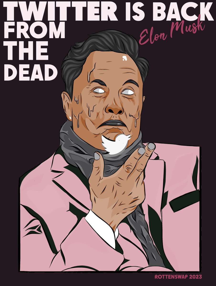 TWITTER 

IS 

BACK 

FROM 

THE 

DEAD

Art by <a href="/BTC_minimalist/">TheCryptoKid</a> 

Free mint this summer via Manifold on the Rot Eternal contract 

<a href="/elonmusk/">Elon Musk</a> 

TWITTER, TWEET, RETWEET and the Twitter Bird logo are trademarks of Twitter Inc. or its affiliates.

#ROTTENSWAP