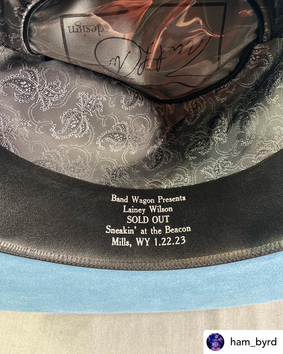 GreeleyHatWorks's tweet photo. Any Guesses to who this beaty was made for???
.
Swip to find out!! 🤘🏼🤠 ➡️

#greeleyhatworks #HATisfaction® #HATitude® #customfit #customiscool #westernfashion #westernlifestyle  #cowboyhats #cowgirlhats https://t.co/62zhOEo2LG