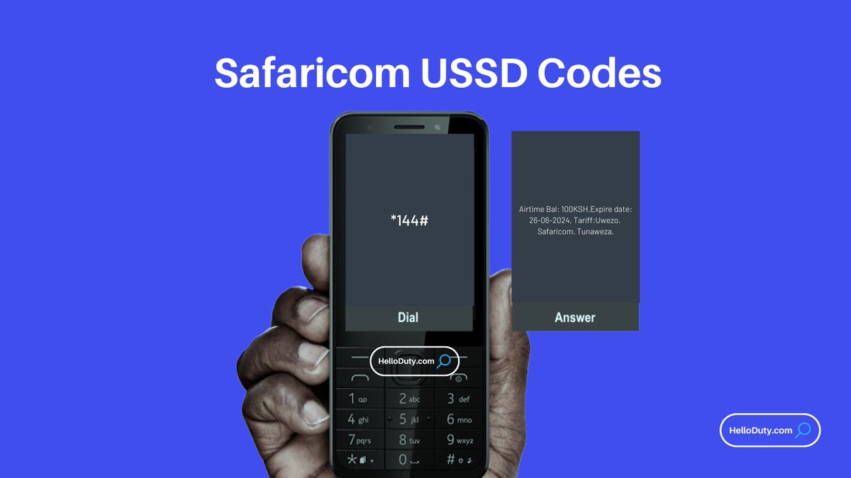 helloduty's tweet photo. https://t.co/pRC8txQOGL
#NeverLoseTrack of your #Safaricom #USSD #Codes with #HelloDuty! Easily #Manage & #Secure your #Airtime & #DataBalance with our comprehensive guide. #StayConnected #StaySafe https://t.co/qDKPDYcs3p