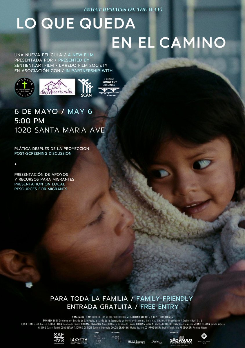 This Saturday May 6th: "Lo que queda en el camino" - a documentary film brought to you by Sentient Art Film and <a href="/laredofilm/">Laredo Film Society</a> . SCAN Laredo will be on-site with TRAUMA and SASI programs informational booth. Our counselor Beatriz Tovar will be part of the discussion panel.