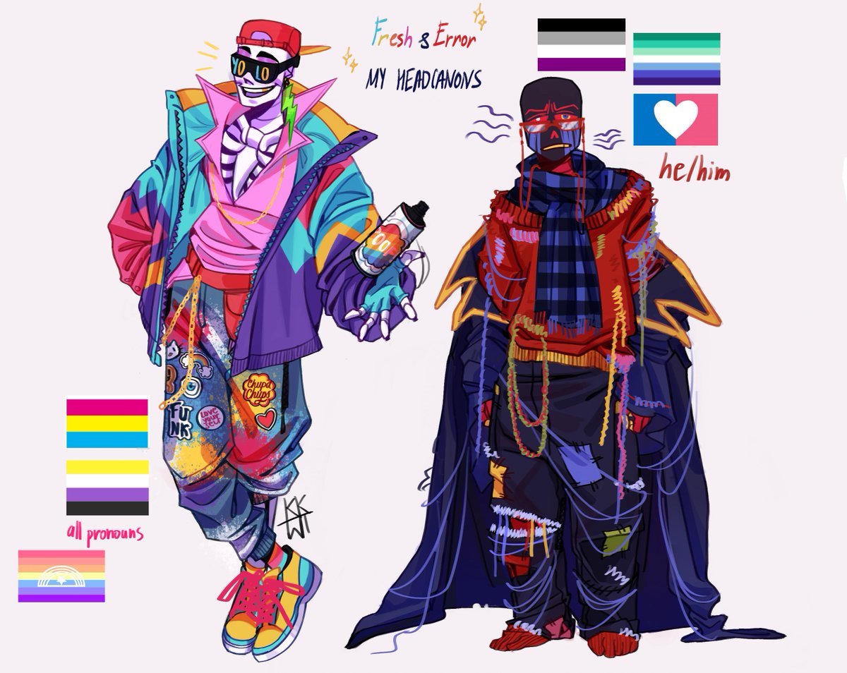 I think I'll start this account with my favorite couple!! Headcannons on my sweet boys

#freshsans #errorsans #errorfresh #undertaleAU