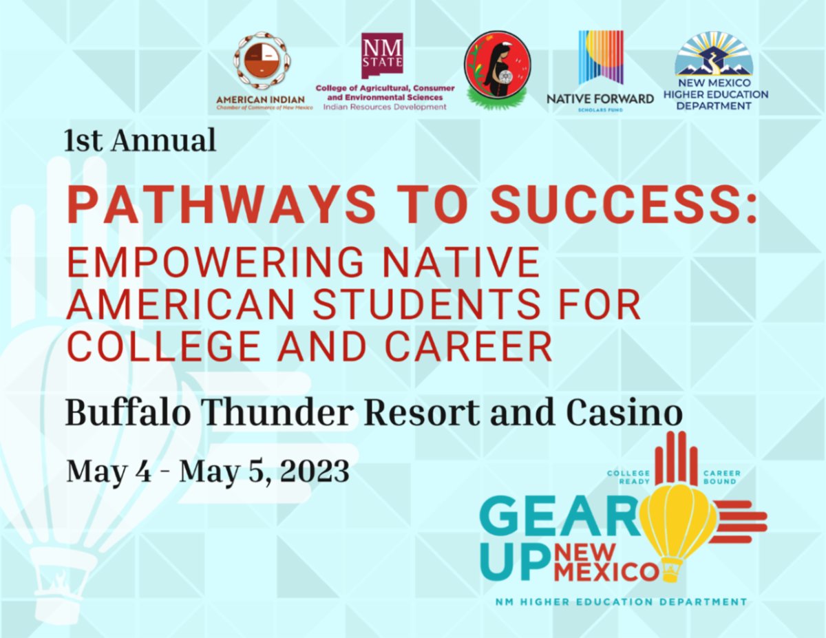 #UNMSPA is attending the New Mexico Department of Higher Education Gear Up New Mexico event. Learn more about our #MPA, #MHA, #SharedCredit, and #NonDegree programs at the college &amp; career fair booth on May 4, 2023, from 3:00- 5:00 p.m. at Buffalo Thunder Resort and Casino.