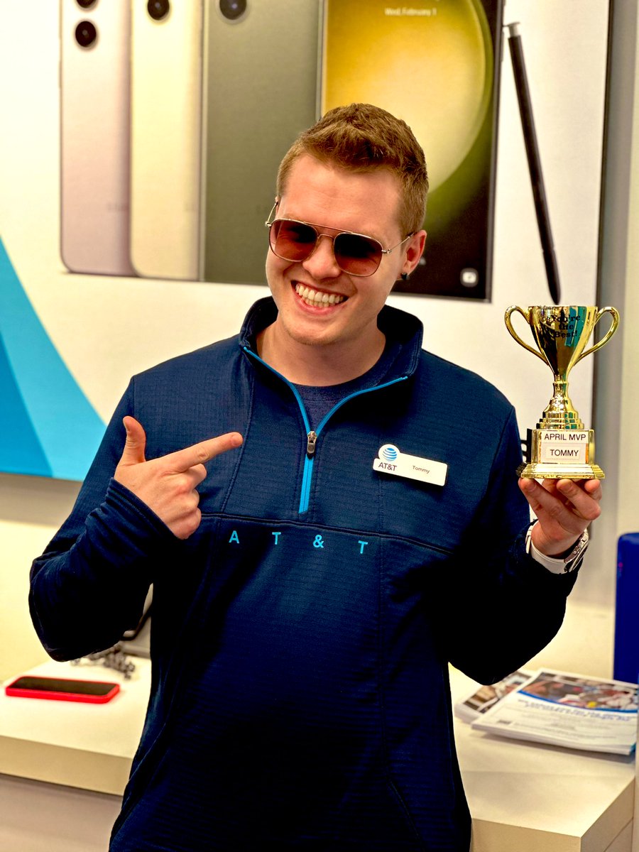 Congrats to @ATTom_E on winning BVM’s MVP trophy for being the rep with the highest attainment at the Beaver Valley Mall AT&T store in April! Keep on killing it Tom-E! #attlife