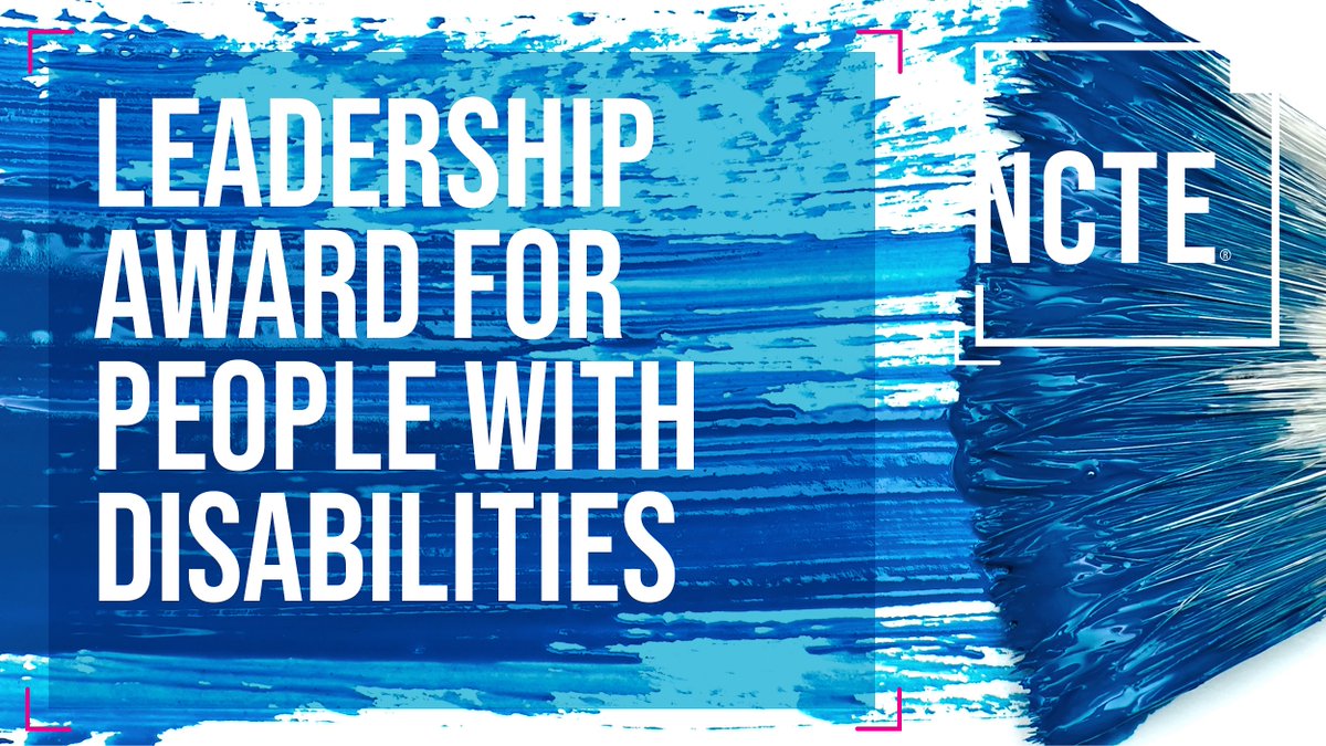 The NCTE Leadership Award for People with Disabilities recognizes an outstanding educator with a disability who supports the agency of diverse leaders in the field. The deadline to apply for this award has been extended to May 22. Learn more at ncte.org/awards/ncte-le….
