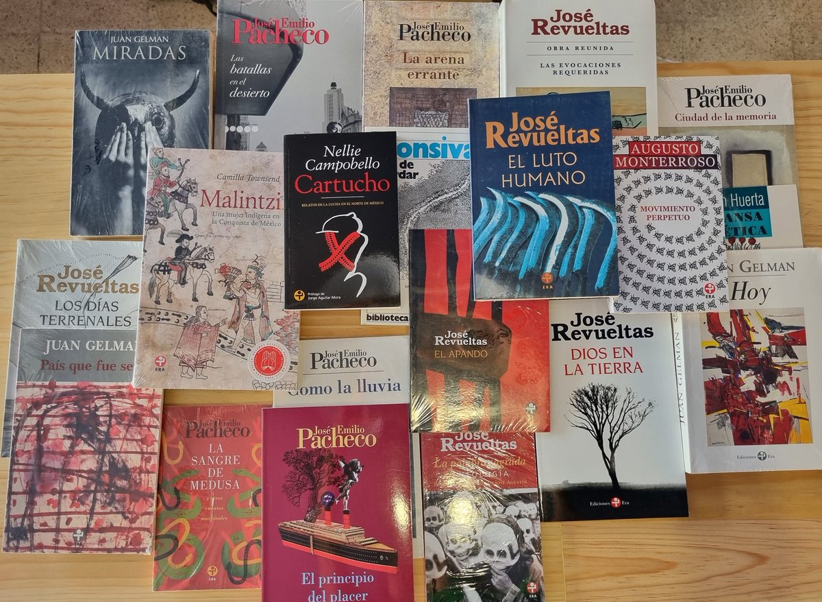 ¡Amamos los clásicos! 
José Emilio ⚔️🏜, Revueltas, Monsiváis....in the House 📚

Gracias <a href="/edicionesera/">Ediciones Era</a> 👏🏾👌🏽🤘🏽