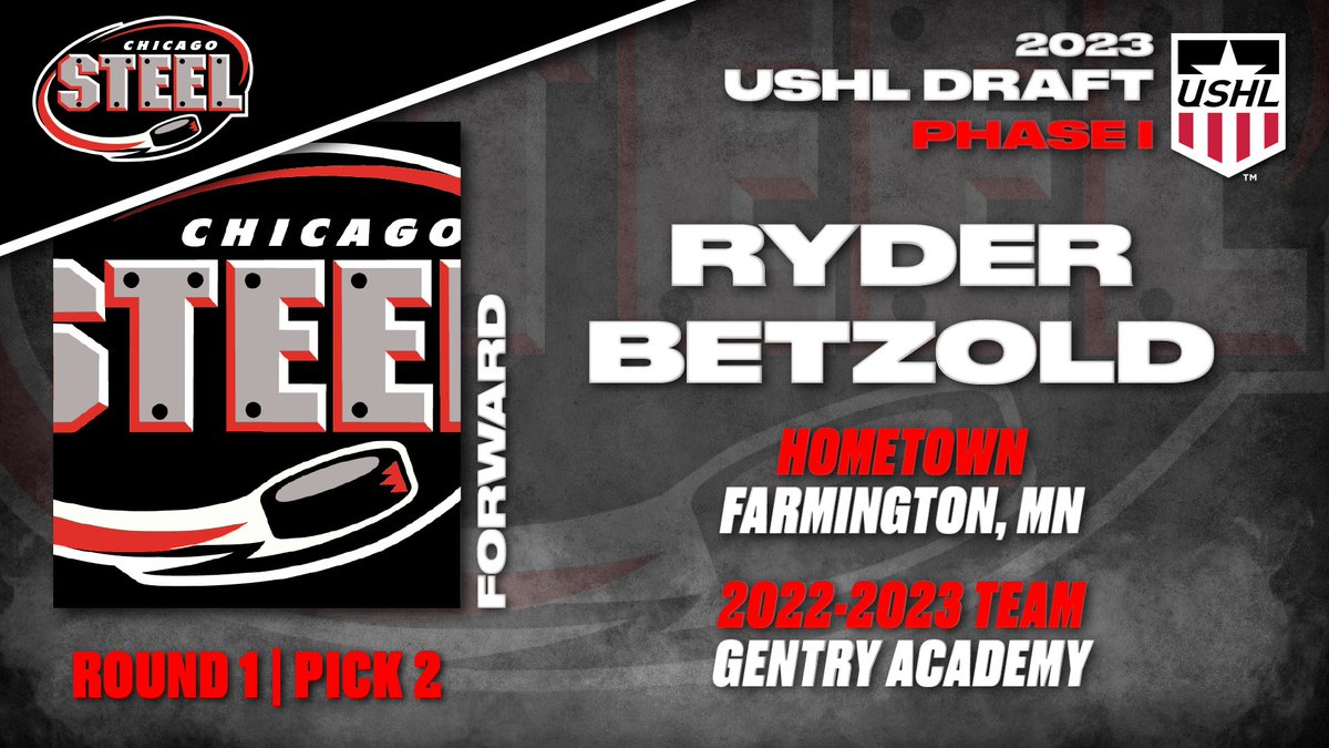 We have selected Ryder Betzold (Round 1, #2 Overall). 

Welcome to the Steel, Ryder! 

#FeelSteel