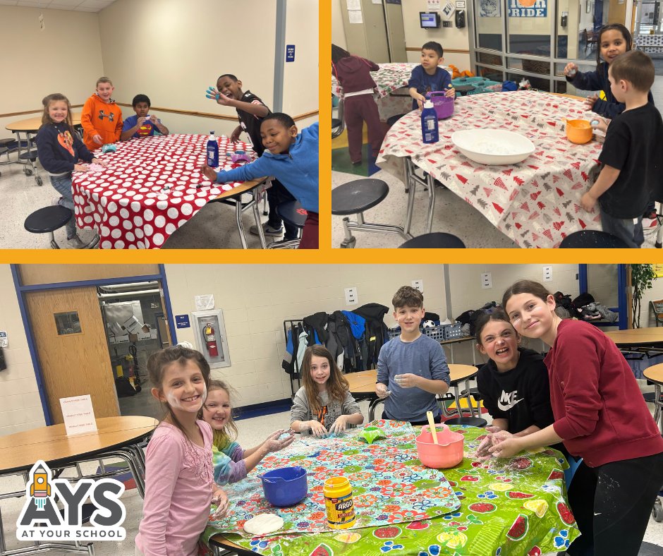 AYSInc's tweet image. Our students and staff at @MSDDecatur's West Newton Elementary School have their heads AND their hands in the clouds during the last month of school for this Cloud Dough STEM activity!
#STEMCurriculum #Afterschool #ForTheKids