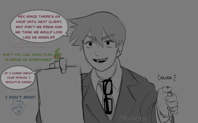 Ok so I took a break to sketch wings cause I wanted to for some reason   #serizawakatsuya #reigenarataka #ekubo #mp100
