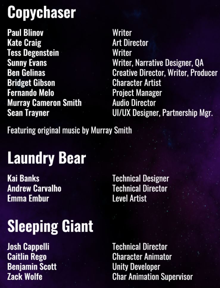 Times &amp; Galaxy's devs are S Tier. <a href="/The_Burdge/">drcrunk 🍅</a>'s characters; Kate and <a href="/emmaembur/">Emma Embur🎃FIND ME ON BSKY</a>'s eyes + levels; @mcssound's super-ears; <a href="/strayner/">Sean Trayner</a>'s everything; @jaulpb @TessDegenstein &amp; especially <a href="/olbeyblade_jpeg/">sunny evans</a>'s word brains; <a href="/DiscoBabaloo/">Fernando Melo</a>'s jira wrangling; <a href="/Kaivris/">Kai Banks</a> + <a href="/andrewcarvalho/">Andrew Carvalho</a>'s magic