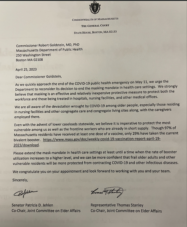 Thanks @senjehlen & Rep Thomas Stanley! For older adults and others with serious medical issues, who need health care most, health care visits must be safe, and exposure to covid from unmasked patients in waiting rooms, or hospital staff, can be lethal.