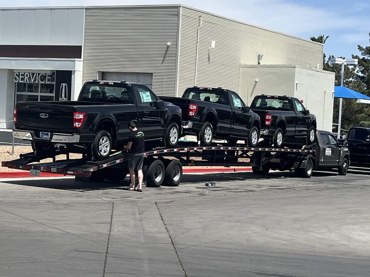 3 of 4 2023 Ford F-150’s heading out to Tennessee. Thank you to Ergon Inc’s Corporate Fleet Administrator, Tom for your confidence, business and trust. #ford #fordf150 #businesstobusiness #lasvegasfordguy