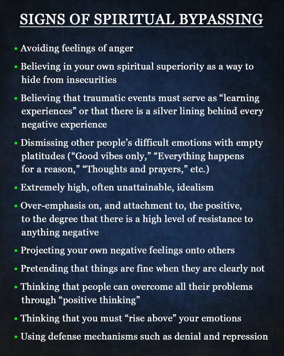 kellymagovern's tweet image. First coined in the early 1980's by John Welwood, "spiritual bypassing" involves using spiritual explanations to dismiss or avoid complicated emotions or psychological issues. #SpiritualBypassing #SignsofSpiritualBypassing