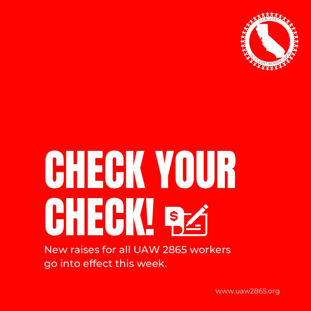 Check your check! New raises won in our contracts go into effect this week. To find out your 
specific wage increase, visit tinyurl.com/2865wages