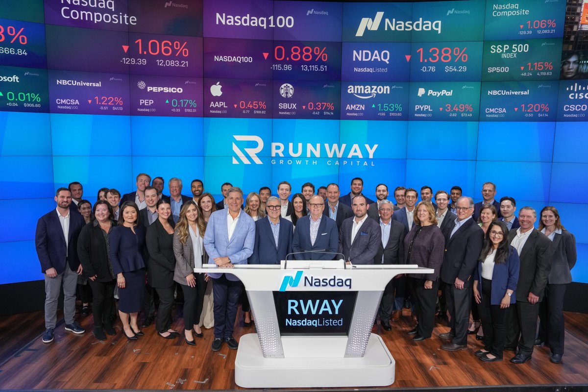 Join us in welcoming Runway Growth Finance Corp. (<a href="/RunwayGrowth/">Runway Growth Capital</a>) to MarketSite to close the markets. 

$RWAY is a leading provider of flexible capital solutions to late and growth stage companies.