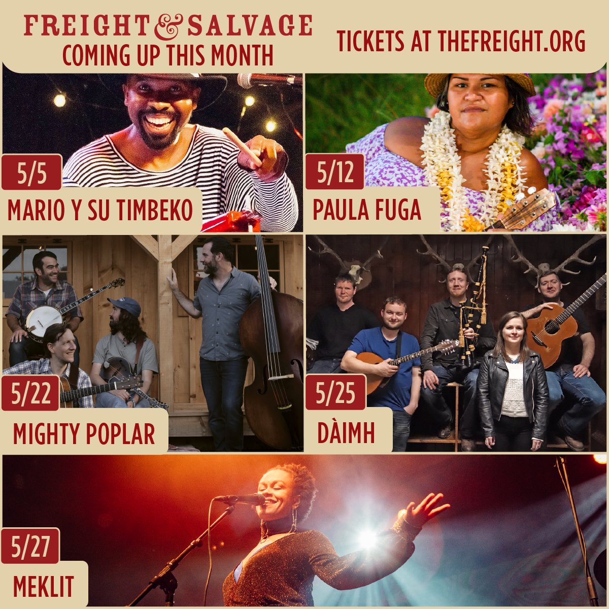 From bluegrass to Hawaiian to jazz, Freight & Salvage has your concert plans covered all month long 🎶 See the full calendar + win tickets: dothebay.com/venues/freight…