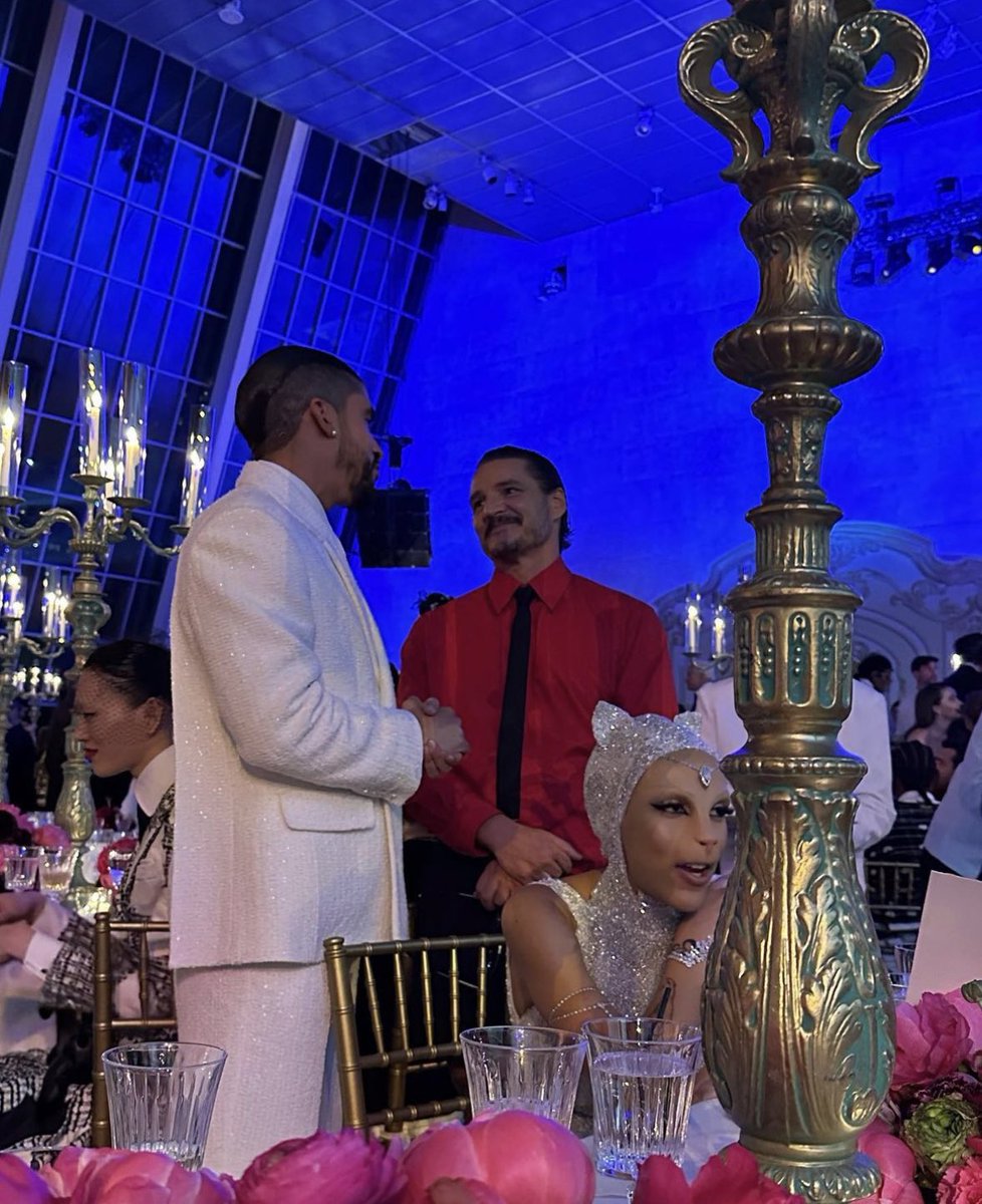 Bad Bunny with Pedro Pascal last night at #MetGala
