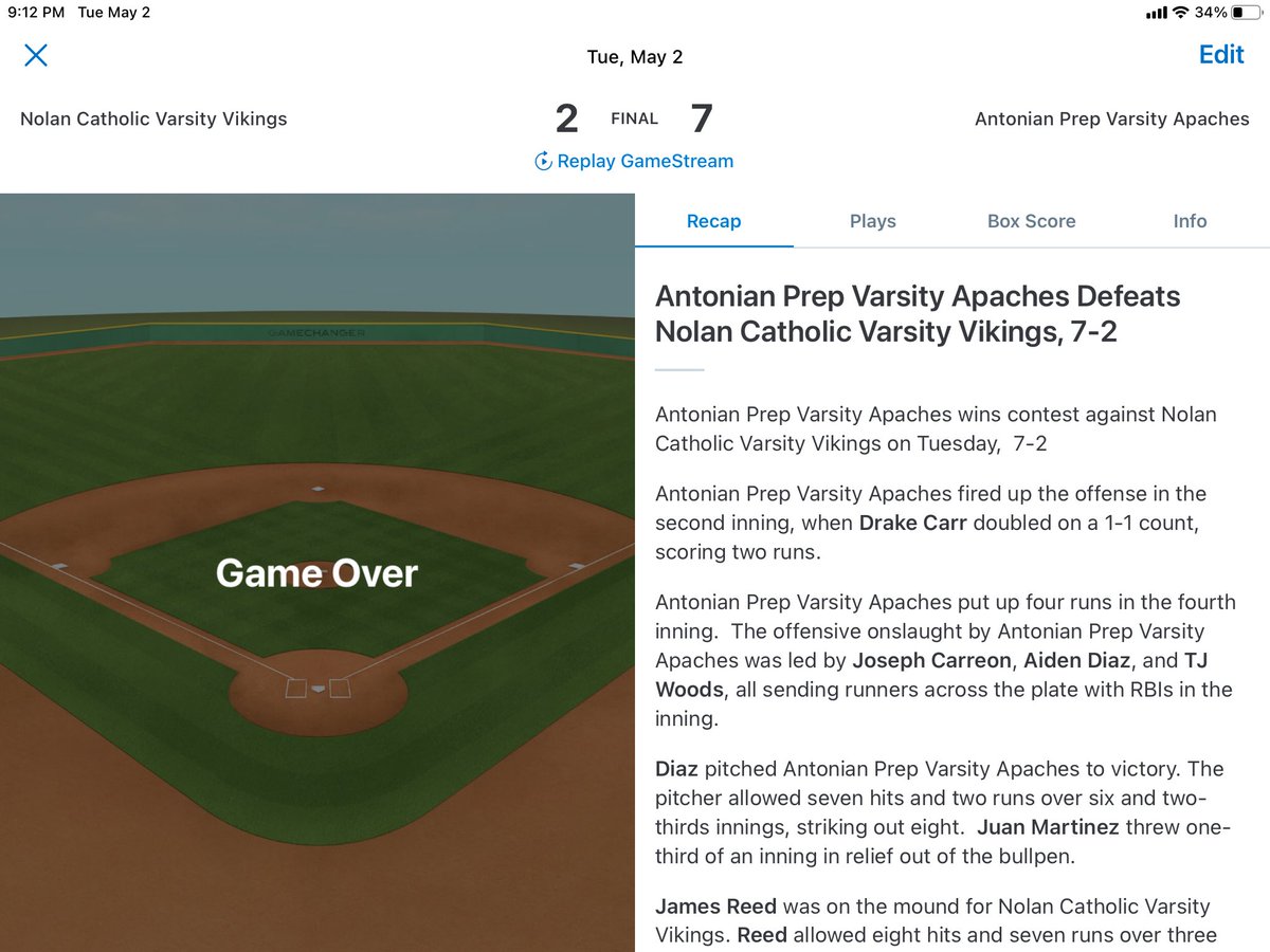 Your 2023 Antonian Apaches are your Area Baseball Champions for Division 1⚾️