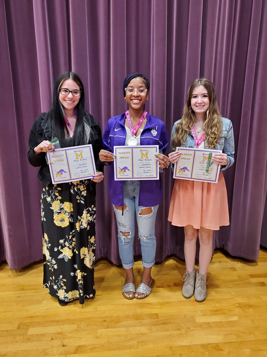 🥇Awards Recognition!!🥇️With all of our busy schedules, we found some time to recognize all of our wonderful Dancers!! Congratulations to all of you on a fantastic season!! 🎓 Best of Luck to our two Seniors - Olivia &amp; Haley!!!  💜💛🐾 #WeAreMaumee #PantherFamily #MDTwork