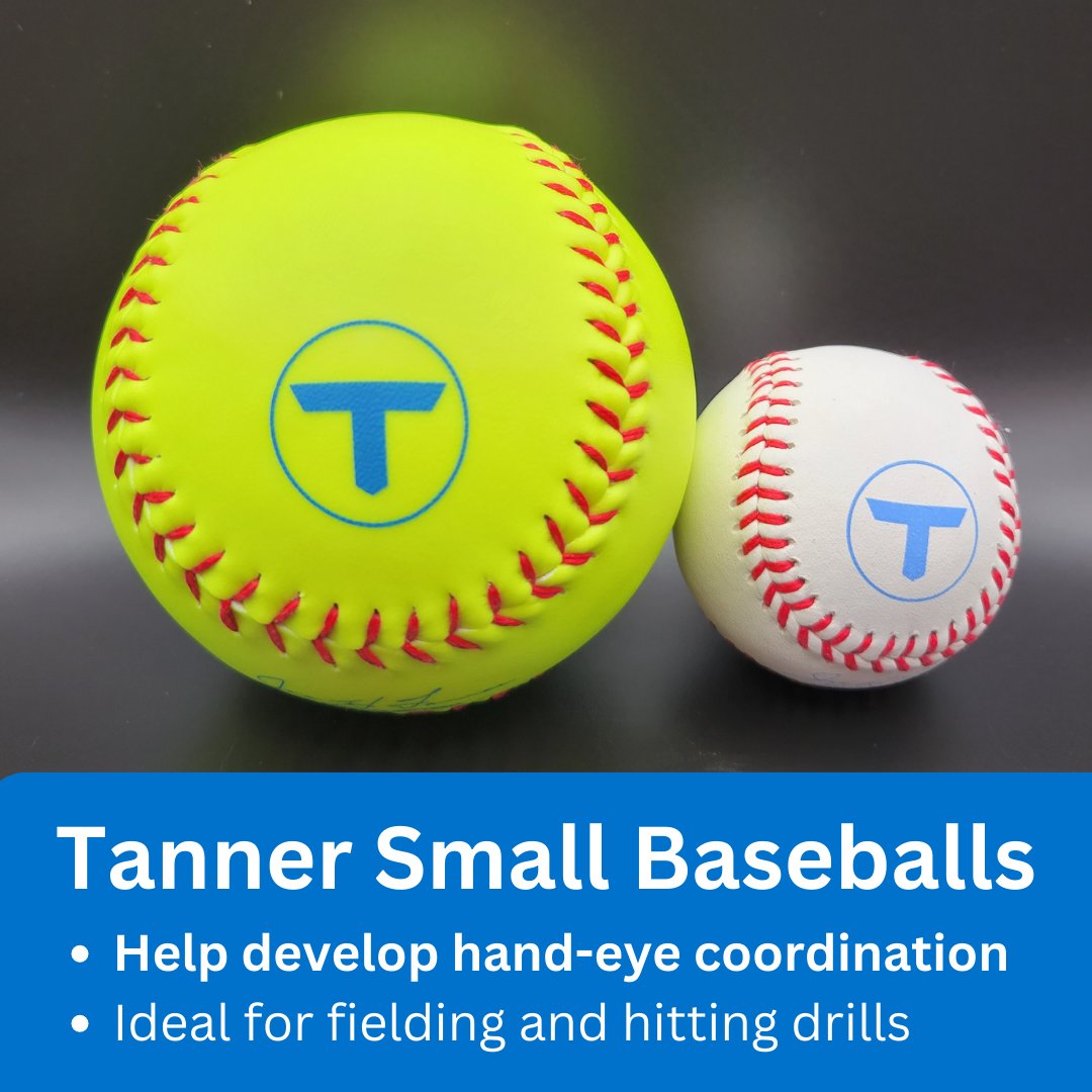 🥎⚾Develop precision by training with 7.5" small baseballs. Working with a small ball for fielding/hitting helps develop hand eye coordination. Choose a 12 or 3-pack at tannertees.com.

#trainhard #baseball #softball #hittingdrills #hittingdrill