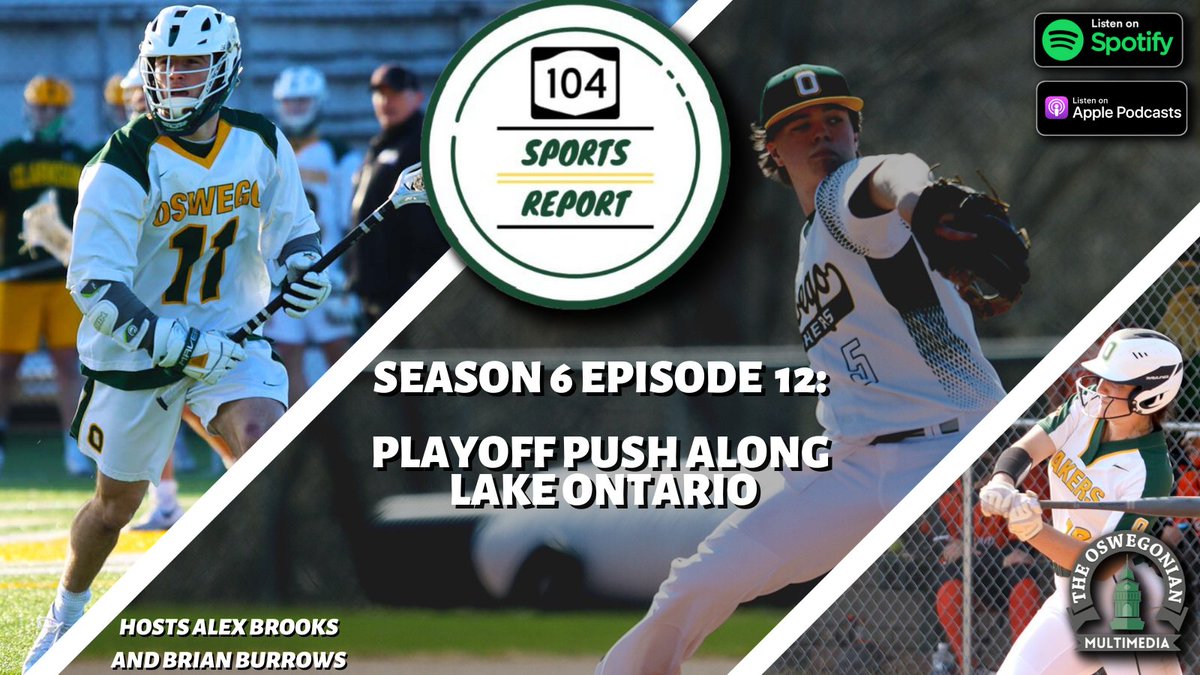 Episode 12 of the <a href="/104SportsReport/">104 Sports Report</a> has been released on Apple Podcasts &amp; Spotify. Check out the latest information on all the Laker Sports teams competing in SUNYACs from Alex Brooks and Brian Burrows.

open.spotify.com/show/4pGzkmDxE…