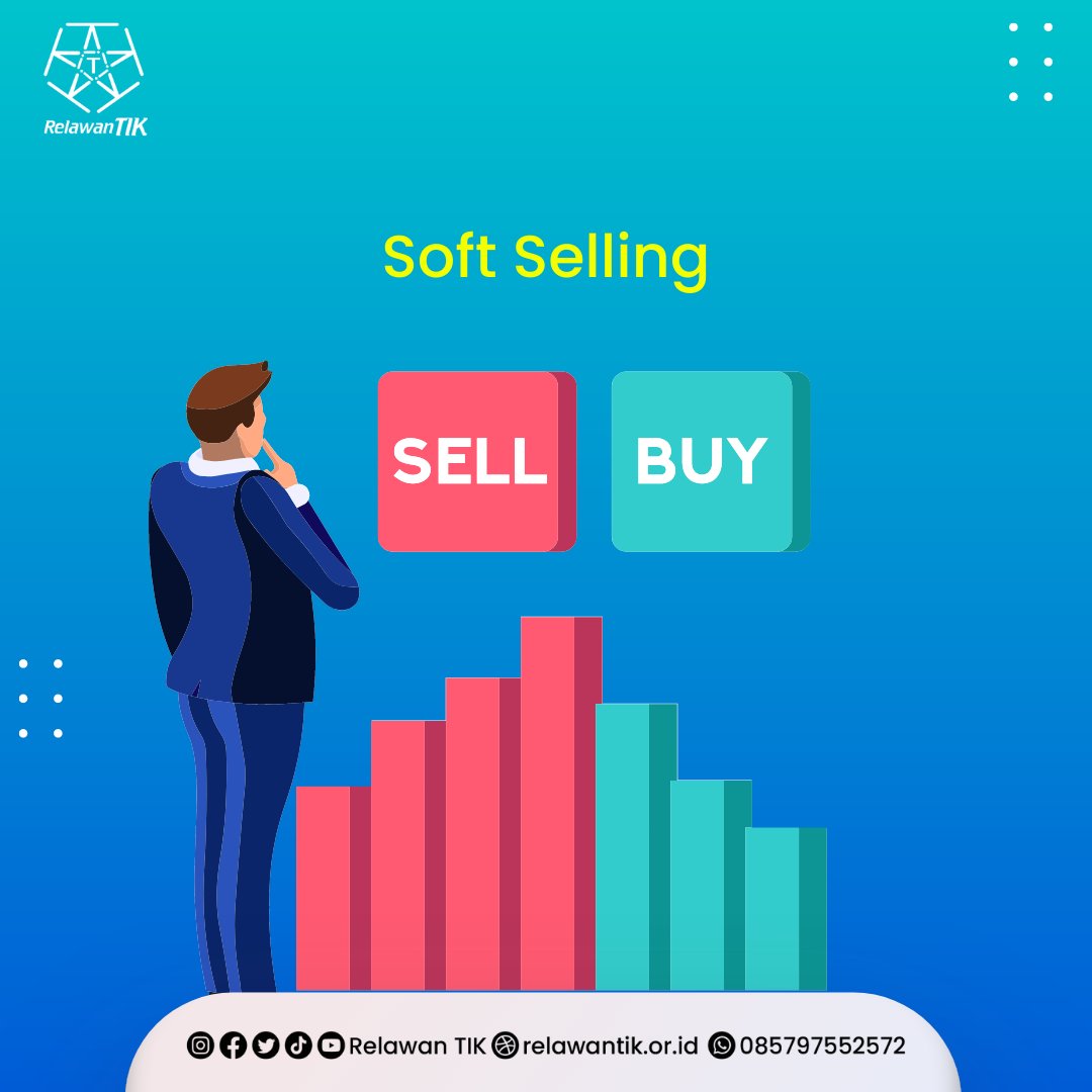 Soft selling adalah pendekatan pemasaran atau penjualan yang bersifat lebih santai, tidak langsung, dan berfokus pada membangun hubungan, memahami kebutuhan pelanggan, dan memberikan nilai tambah.

#banggajadirelawantik #softselling #tips #info