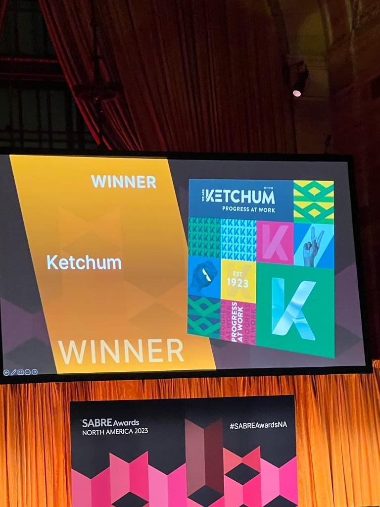 KetchumPR's tweet image. Look at that WIN!! Ketchum takes home Large Agency of the Year at the 2023 @Provoke_News SABRE Awards! What an honor it is!🥳🎉 #KetchumProud #ProgressatWork #SABREAwards #SABREAwardsNA