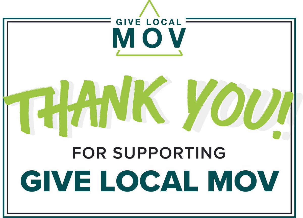 GiveLocalMOV's tweet photo. Thank you to everyone who supported #GiveLocalMOV! Your generosity and support showed that when our community works together, we can truly make a difference! https://t.co/MS6fmSO8BE