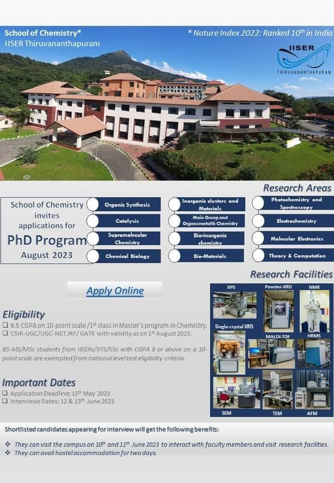 SureshanLab's tweet photo. I am looking for five PhD students to work in the area of supramolecular chemistry, biomaterials and soft matter. Please apply through online and contact me by email. There are also many other colleagues looking for PhD students to work in different fields. https://t.co/ZllUlSay5x
