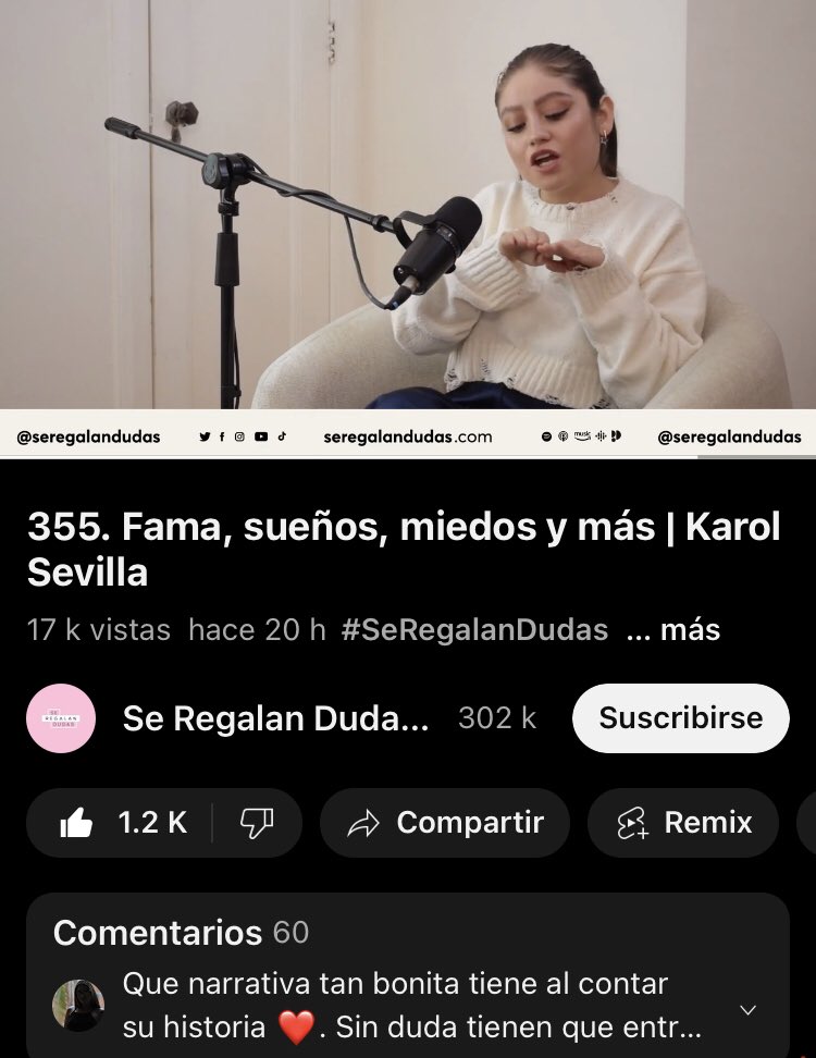 karolstanboy's tweet photo. Tómense el tiempo y vean este episodio del podcast “Se regalan Dudas” con la participación de Karol Sevilla es realmente una joyita ✨ https://t.co/lRbdQgnSkA