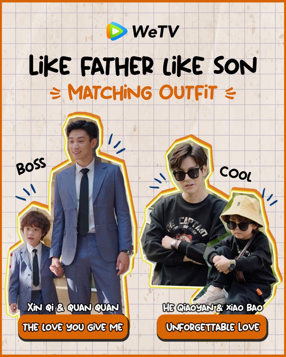 wetvmalaysia's tweet photo. Cute~ Like father like son! 😍 Addicted on #WeTV Daddy-son matching outfit!! ❤️💜💙
#TheLoveYouGiveMe
#UnforgettableLove
#WeTV #WeTVmy https://t.co/kh5tathjgs