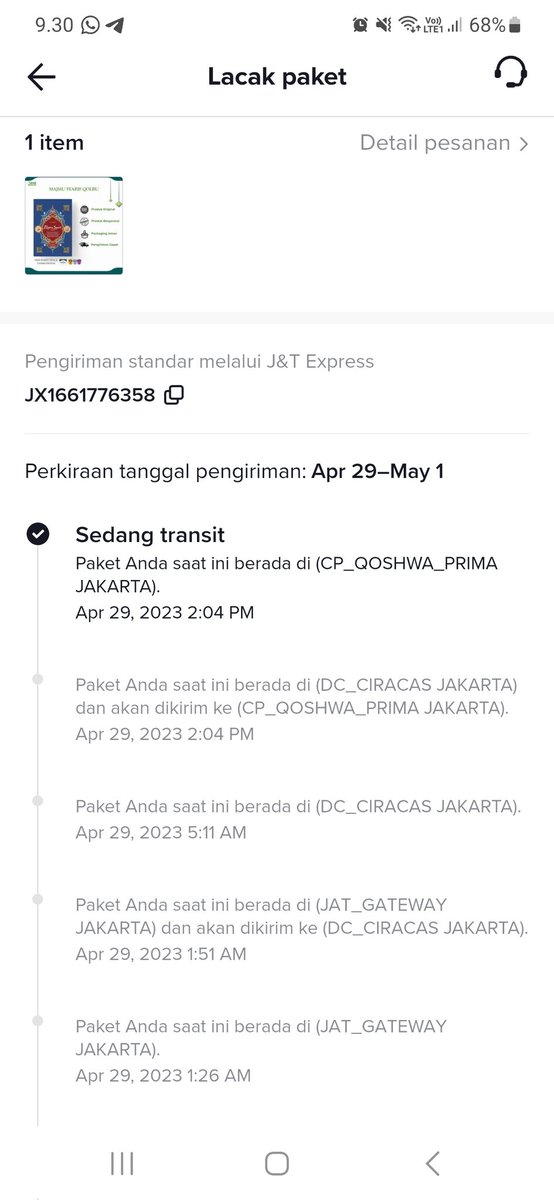 Nit5ky's tweet photo. @jntexpressid Paket nyangkut dt tanggal 29.. sudah chat komplain di wa blm ada kejelasan.. gimana ini min.. ? https://t.co/5Priz5oSAq