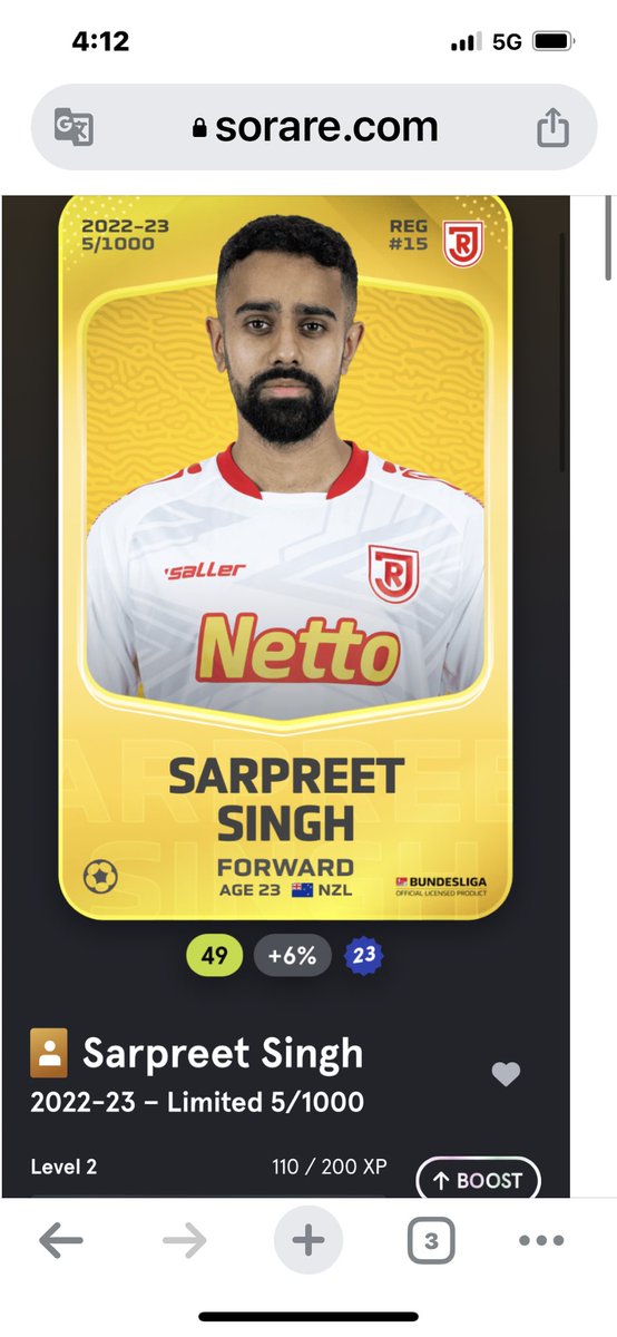 GIVEWAY: 

2 🟨🟨if you like them. The draw on May 7 at 22:00 🕙 Europe
🇪🇸 🟨 Raúl Navas
🇳🇿 🟨 Sarpreet Sinigh
to the 2 winners
📌👍 
📌♻️
⚽️🦋
good luck ☘️🥳
#sorare #Giveaway #Bundesliga #LaLiga