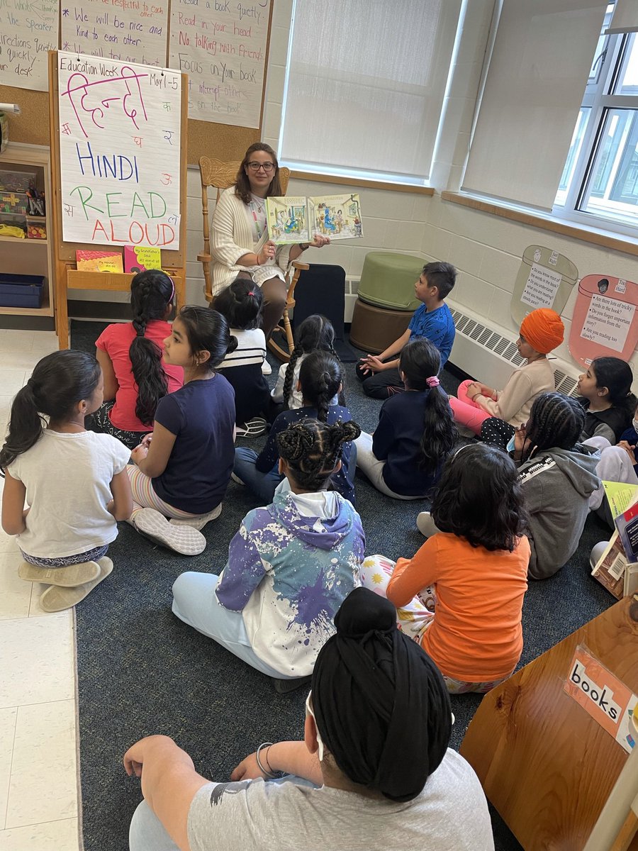 abhamby's tweet photo. Stanley Mills celebrating Education and Asian Heritage week by reading bilingual books. Students also participated in artwork about the environment! 🌿🌱🌷📚 #BetterTogether https://t.co/glS8F4edXF