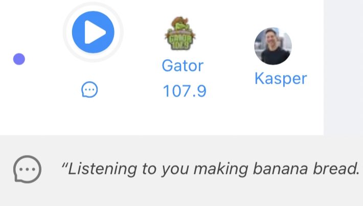 KasperShow's tweet photo. Shoutout to this person in Myrtle Beach for letting my show be their banana bread baking soundtrack tonight 🍞🙌
@1079TheGator #TalkbackMic https://t.co/QX0RRvLGb4