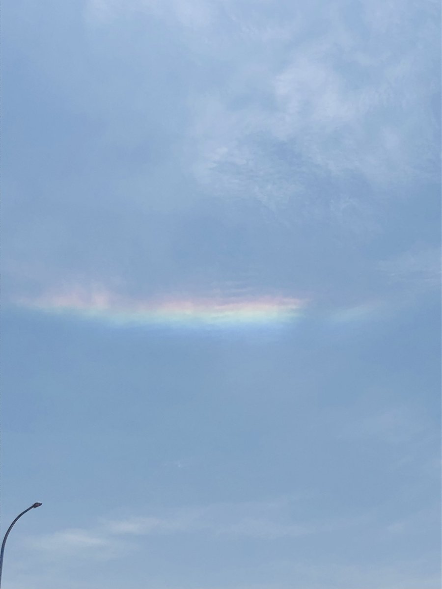 Dishwithsweets's tweet image. 今日はいいお天気です☺️
なぜか、晴天の中に虹が出現しました♡