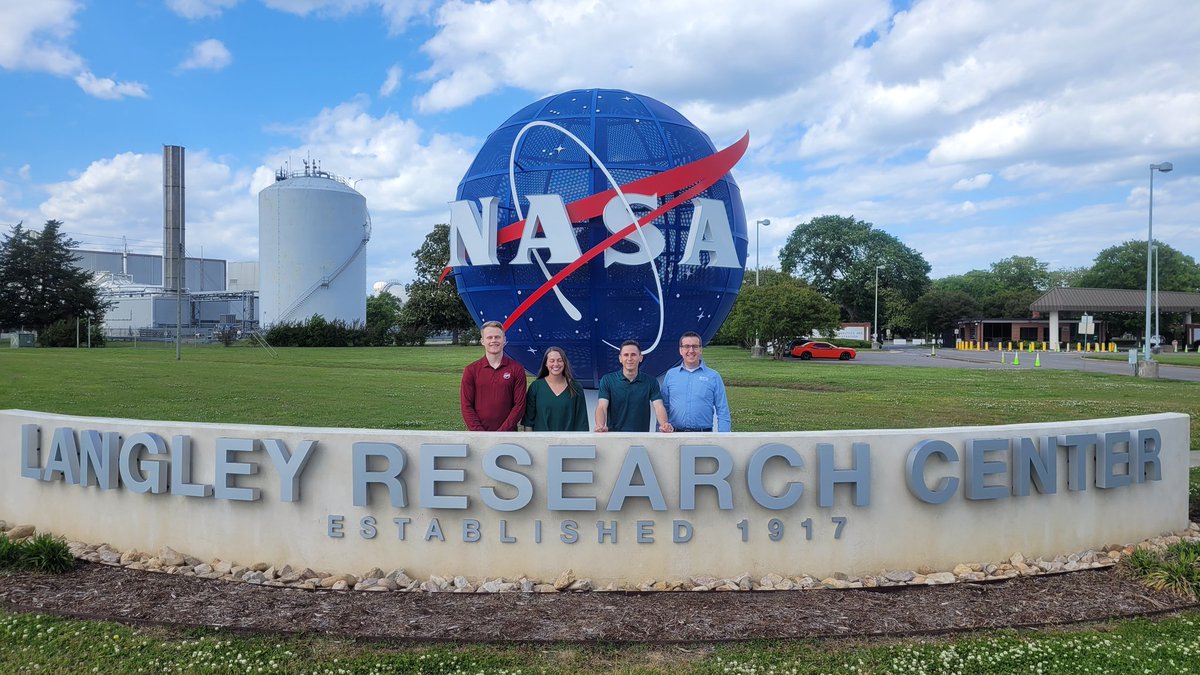 BYU_PASCAL's tweet photo. @BYU PASCAL students are headed back from a highly productive two days presenting their research and visiting with scientists @NASA_Langley. We are trying to improve the upcoming acoustical measurements of X-59, the first quiet supersonic aircraft. https://t.co/jTRXAwrkko