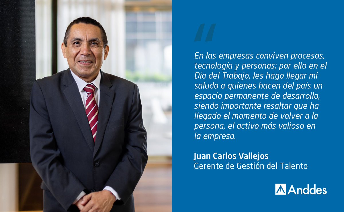 _anddes's tweet photo. #DíadelTrabajador | Compartimos la reflexión del Gerente de Gestión del Talento de Anddes Perú, Juan Carlos Vallejos, por el día del trabajador y aprovechamos en saludar a todos los trabajadores que hacen posible una mejor sociedad: https://t.co/Z9NfAqwAD4 https://t.co/OgB5CkWVdb