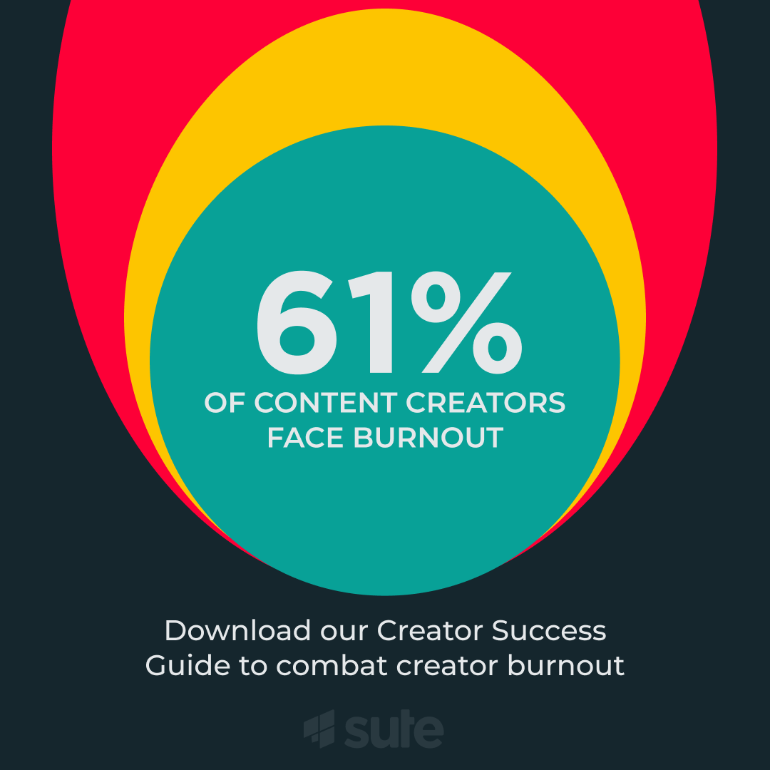 suteapp's tweet image. 61% of content creators face burnout. Check out our Creator Success Guide and learn more about what you can do to combat it. #creatorburnout #sute

go.sute.app/tw-guide