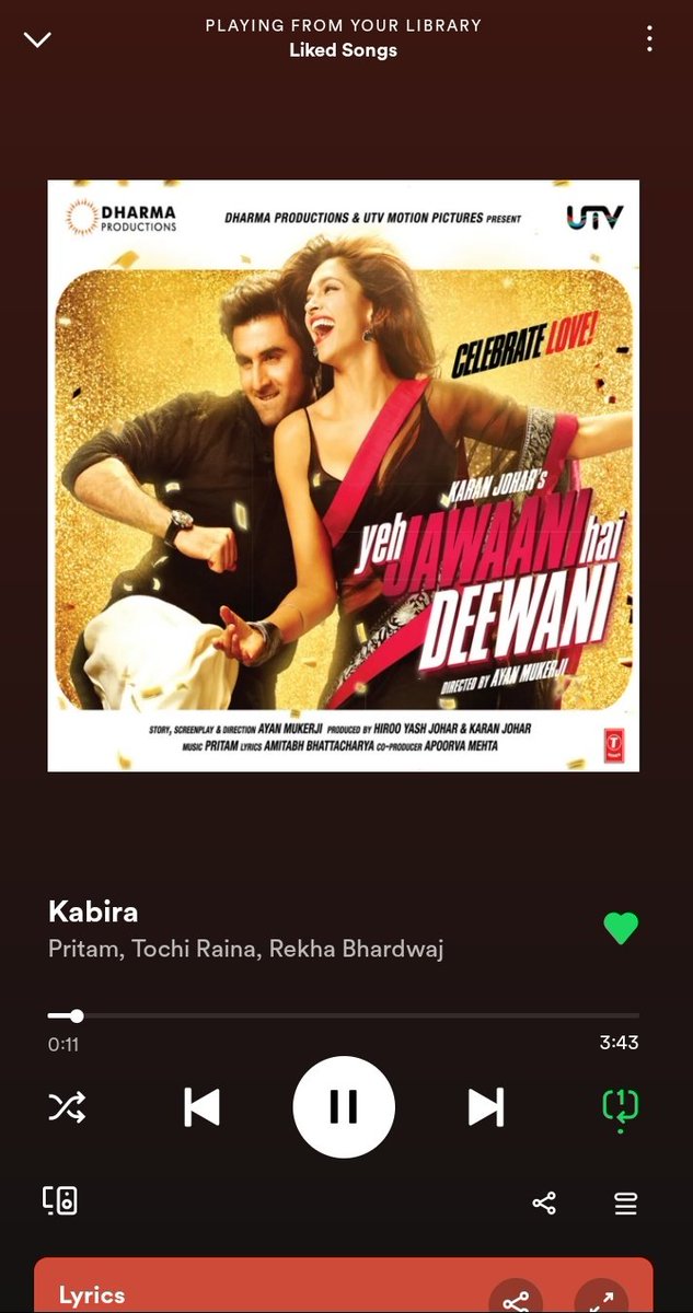 starrymm426's tweet photo. The nostalgia cannot be put into words. Songs like this are a reminder that B*llywood is now finished
#rkdp https://t.co/P9CCuLr32V
