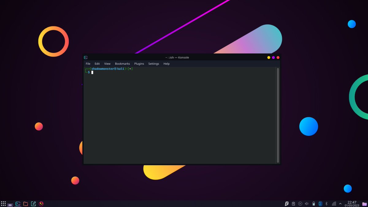 Rupok's tweet photo. Kali or any Linux doesn't really have to be boring. Colored up my Kali instance with KDE Plasma... 🎨

#kali #Pentesting #linux #kde https://t.co/GykMhXUsjg