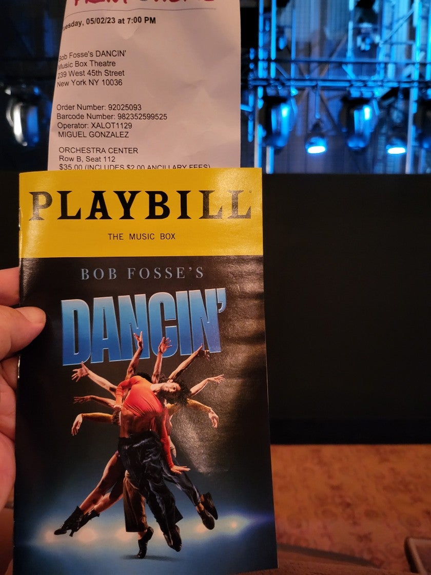 speedygo's tweet photo. BOB FOSSE'S DANCIN' 05-02-2023 Direction and Musical Staging by #WayneCilento #MusicBoxTheatre #Broadway #Musical #NewYorkCity @dancinbway (@ Music Box Theatre - @shubertorg for Dancin' in New York, NY) https://t.co/Yag9quy5f8 https://t.co/fuEplYXpqn