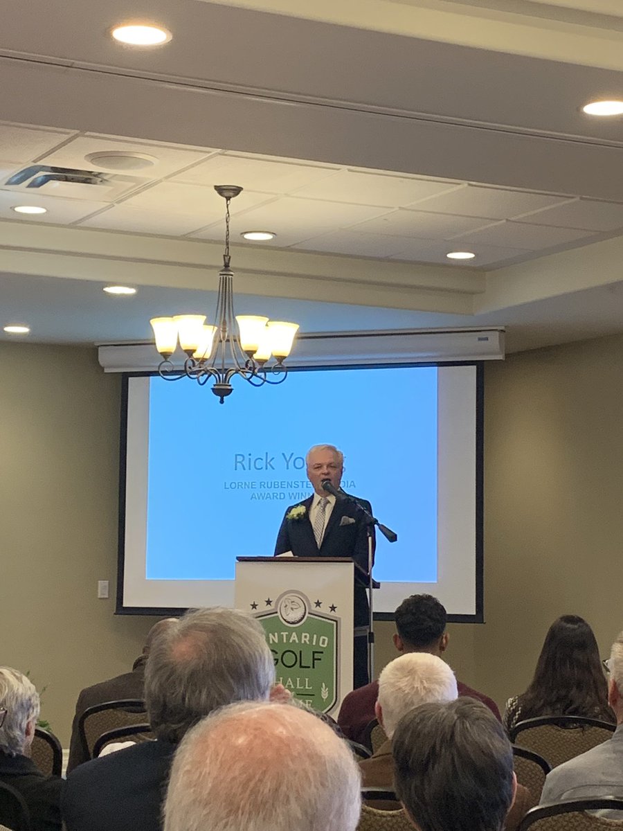 36aday's tweet photo. Uxbridge - at @WoodenSticks for the @TheGolfOntario Hall of Fame Induction ceremony.  @lornerubenstein Media Award Winner - @YoungerGolf  As MC @RodBlackTV said, Rick is “an angel of golf in Ontario”. So true.  Congratulations! https://t.co/z2sZbHDeUD