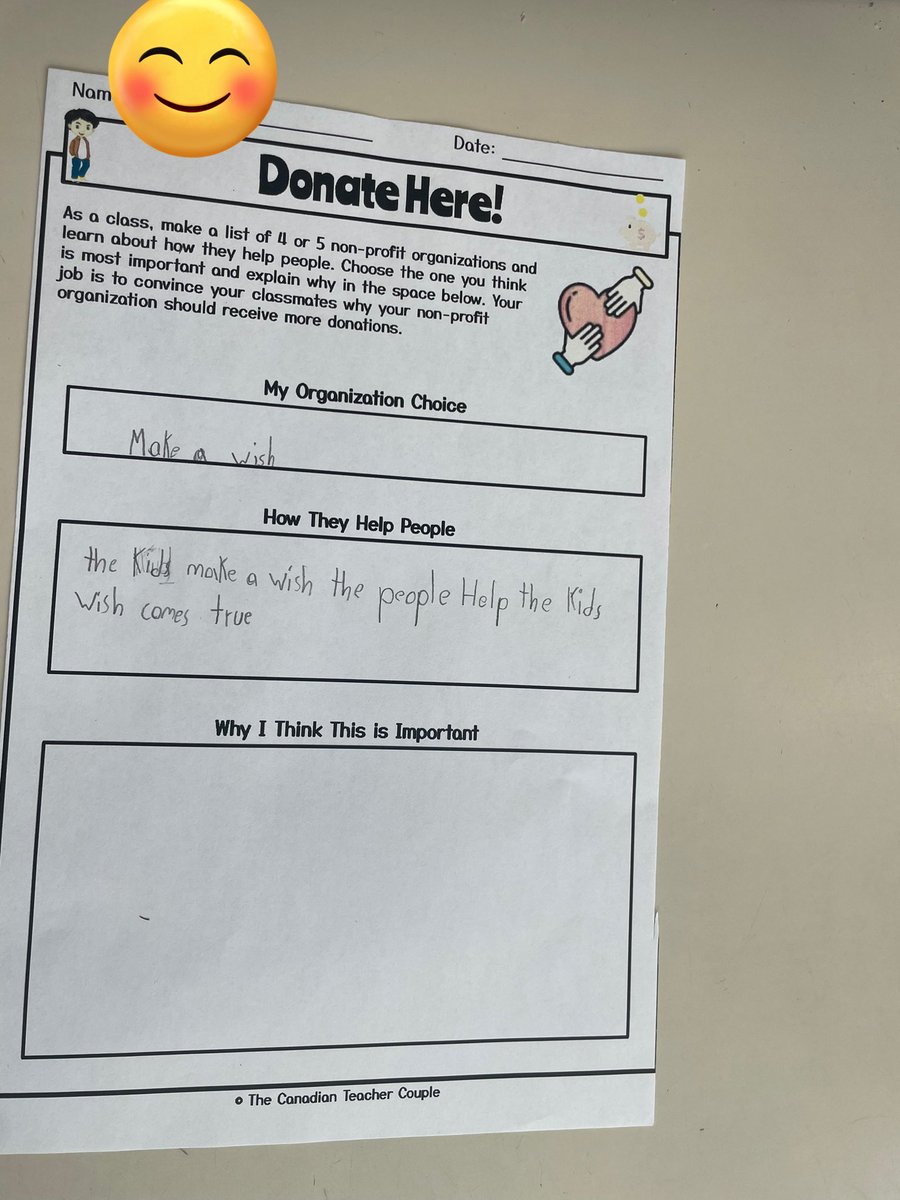 MsAHassel's tweet photo. In health today we learnt about what it means to donate! We chose an organization that we thought was super important within Canada to write about! https://t.co/AAvaIRAnEw
