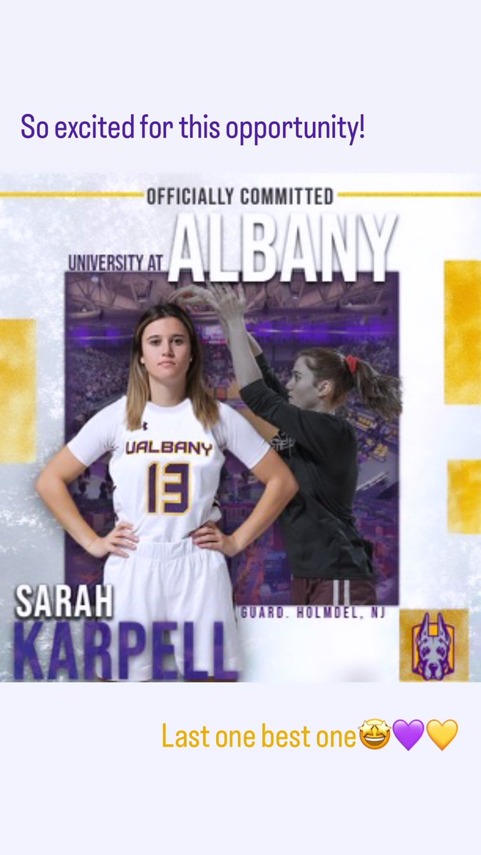 Last one best one🤩💜💛!! So excited and thankful <a href="/UAlbanyWBB/">UAlbany WBB</a>