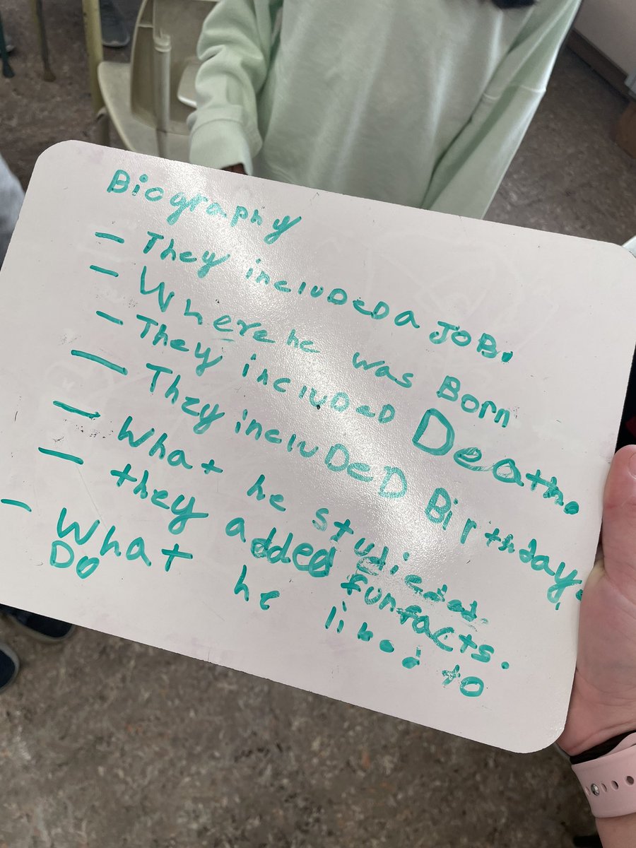 MsAHassel's tweet photo. Yesterday we began to learn about biographies as part of our Non Fiction Writing! Ask me what are some things included in a biography! https://t.co/K3Ji4iGE3B