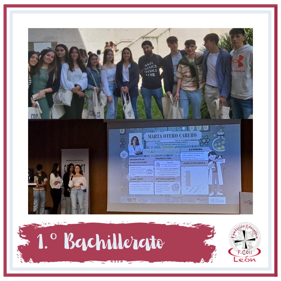 🧑🏻‍🔬 El pasado jueves 27 de abril el alumnado de 1.° bachillerato de ciencias asistió a la Gala Final CONTACT en la Universidad de Salamanca presentando su infografía Investigando a los que investigan. Para completar el día visitamos el Banco Nacional de ADN #Contact <a href="/ucciusal/">Unidad de Cultura Científica y de la Innovación</a>